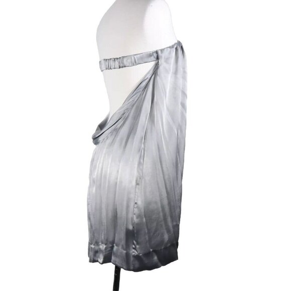 Stella McCartney Womens IT42 Gray Satin Strapless Mini Dress & Bomber Jacket 2PC - Picture 5 of 11